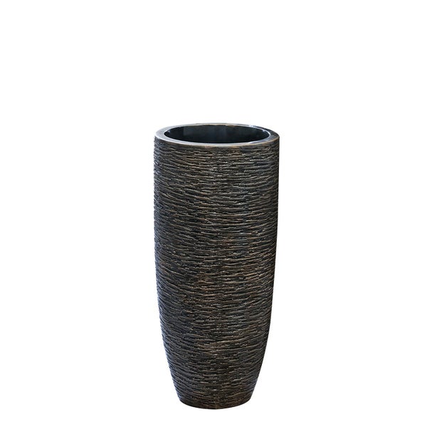 Übertopf XXL GILDE Höhe 76 cm bronzefarben Fiberglas, Kunstharz