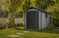 Detailansicht eines Sonnenschirms mit Streben und Mast