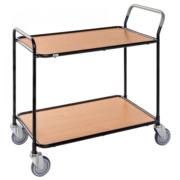 Servierwagen mit zwei Ablageflächen und Rollen