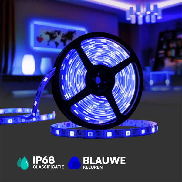 LED-Streifen auf Rolle mit blauer Beleuchtung