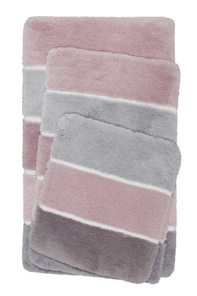 Badteppich Rosa Grau Silber Rio Marina  Homie Living 60x100 cm