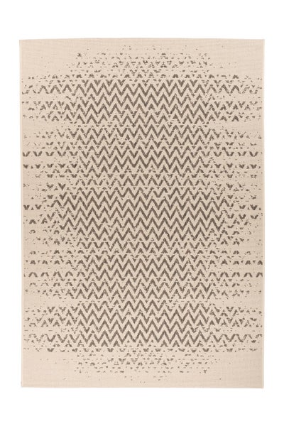 Teppich für innen und außen mit Zickzack-Muster, Flachgewebe, strapazierfähig für Balkon und Terrasse.