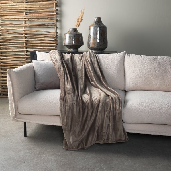 CHARLIE - Wohndecke Fleece 200x220 cm - Driftwood - taupe