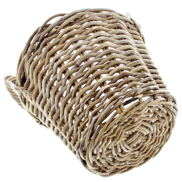 FRANK FLECHTWAREN | Pflanzkorb Rattan, groß, RATTAN, ca. Ø 40 x 30 cm