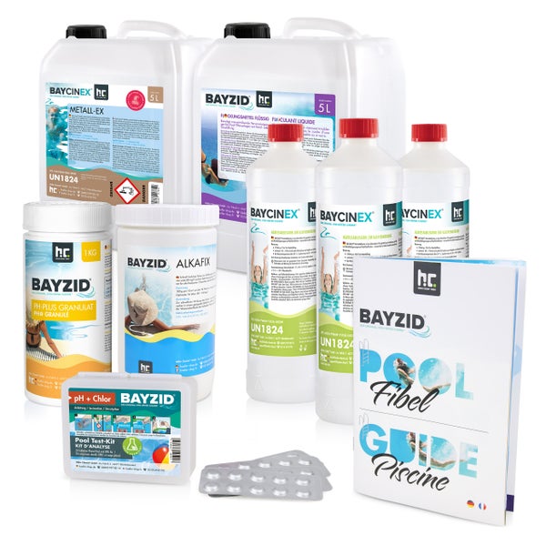Produktübersicht für die Poolpflege mit Bayzid Produkten
