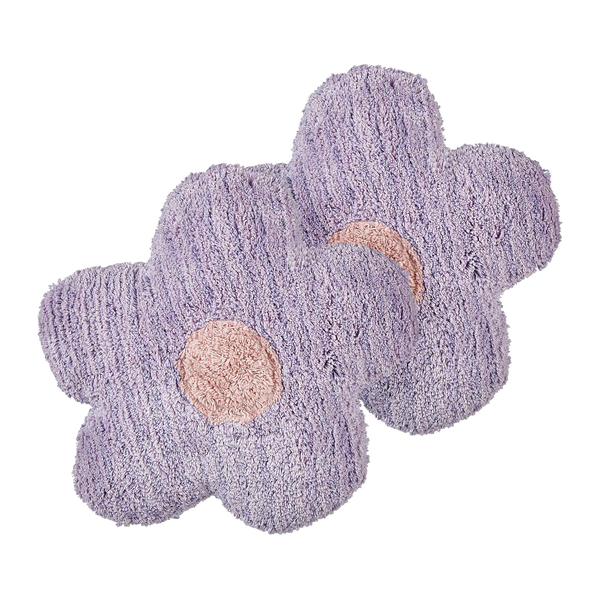 Dekokissen 2er Set SORREL Baumwolle 30 x 30 cm Violett Blume