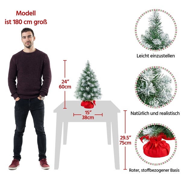 Yaheetech Künstlicher Weihnachtsbaum mit Schnee , Grün