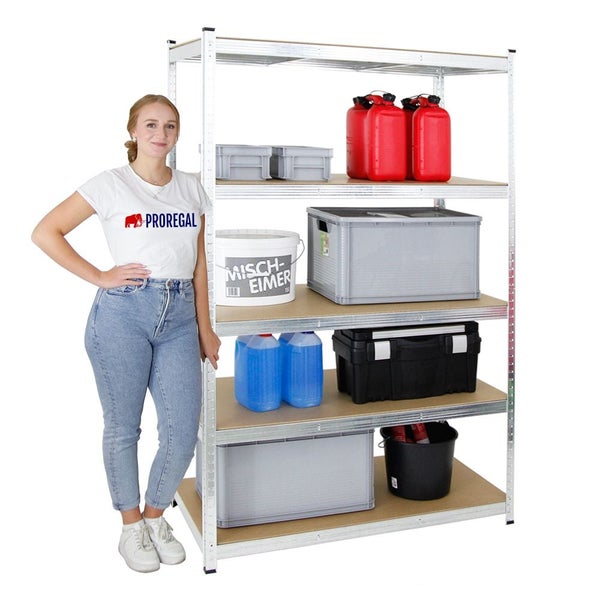 PROREGAL Schwerlastregal Ragnar HxBxT 180 x 120 x 60 cm Fachlast 175 kg Verzinkt