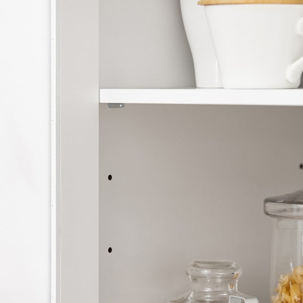 Detailansicht eines Regals mit verstellbaren Einlegeböden