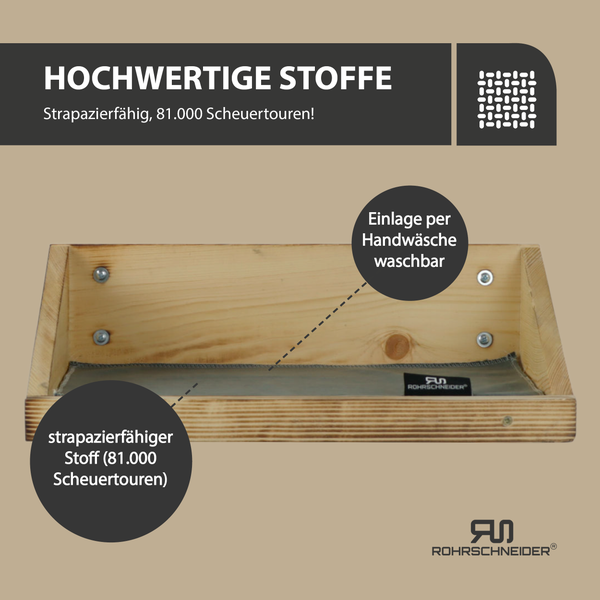 Rohrschneider Wandmulde geflammt+ Stoffeinlage Samt fresh grau