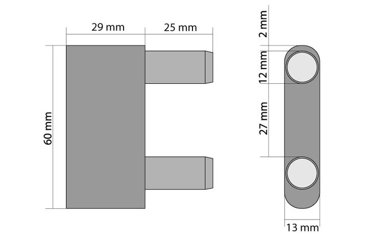 DIWARO. Endstabgleiter - Gleiter für Rolladen Endstab | 29 x 13,6 mm | weiß | 1 Paar