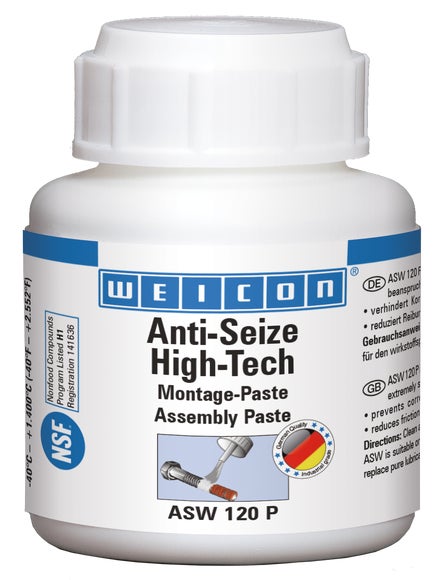 WEICON Anti-Seize High-Tech Montagepaste|metallfreie Schmier- und Trennmittelpaste|120 g|weiß
