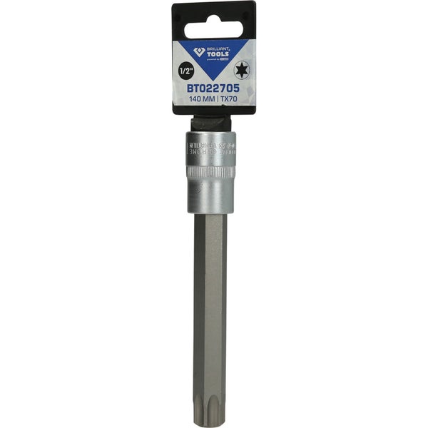 Brilliant Tools Steckschlüssel-Einsatz mit Innen-TORX, 1/2 Zoll, 140 Millimeter, TX70