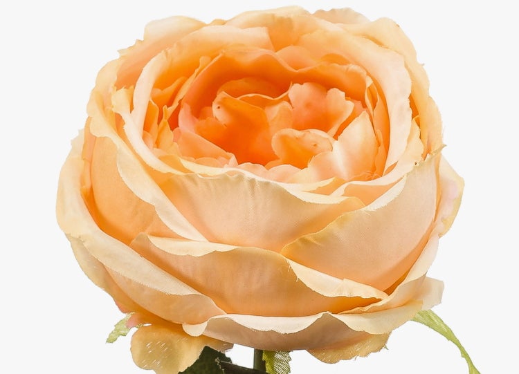Künstliche Rose aus Polyester, pfirsichfarben.