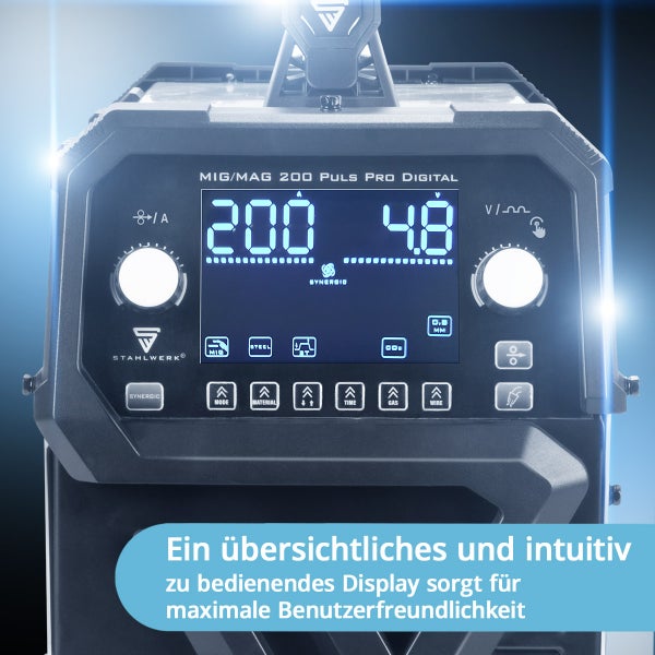 STAHLWERK Schutzgas-Schweißgerät MIG MAG 200 Spot Puls Pro Digital IGBT 200 A