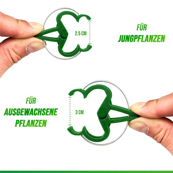 GardenGloss 120 Pflanzenclips Pflanzenklammern für Tomaten, Rosen, Gurken und andere Rankpflanzen – Besonders einfache Rankhilfe für Pflanzen – Stabile Klammern für Kletterpflanzen Befestigung