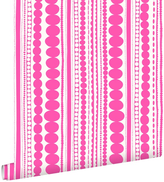 ESTAhome Tapete Perlen Bonbonrosa - 53 cm x 10.05 m - 138837