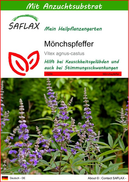 SAFLAX  - Mönchspfeffer - Vitex agnus-castus - 30 Samen - Mit keimfreiem Anzuchtsubstrat