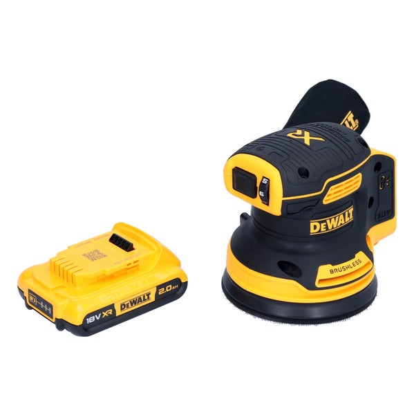 DeWalt Akku Exzenterschleifer mit 18 Volt Lithium Ionen Akku 2.0 Amperestunden