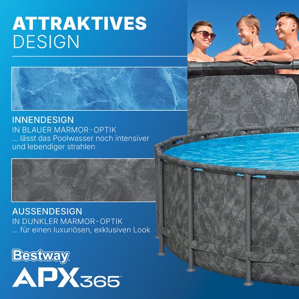 Bestway APX365 Pool mit Innen- und Aussendesign in Marmor Optik