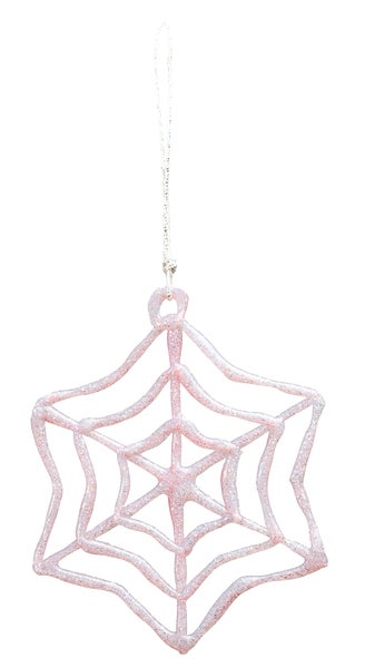Weihnachtsbaumschmuck in Form eines glitzernden Spinnennetzes zum Aufhängen