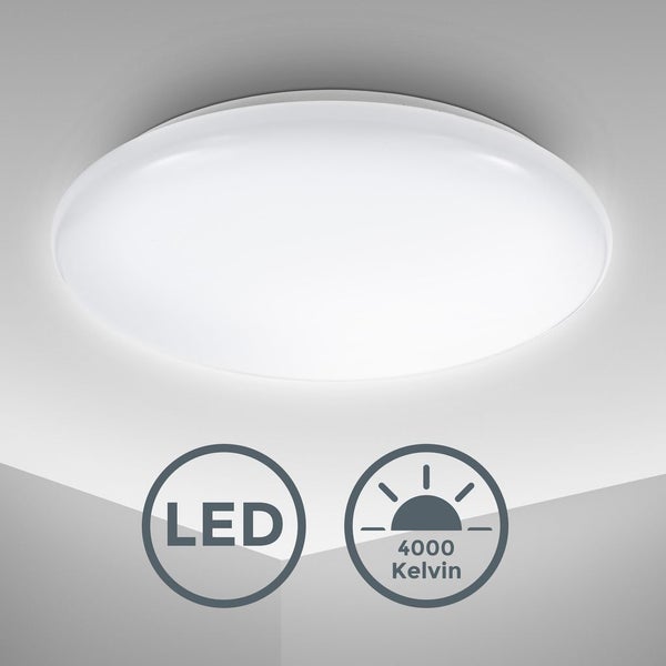 Deckenleuchte Ø27,8 cm - 12W, 1200lm, LED, neutralweiß, weiß