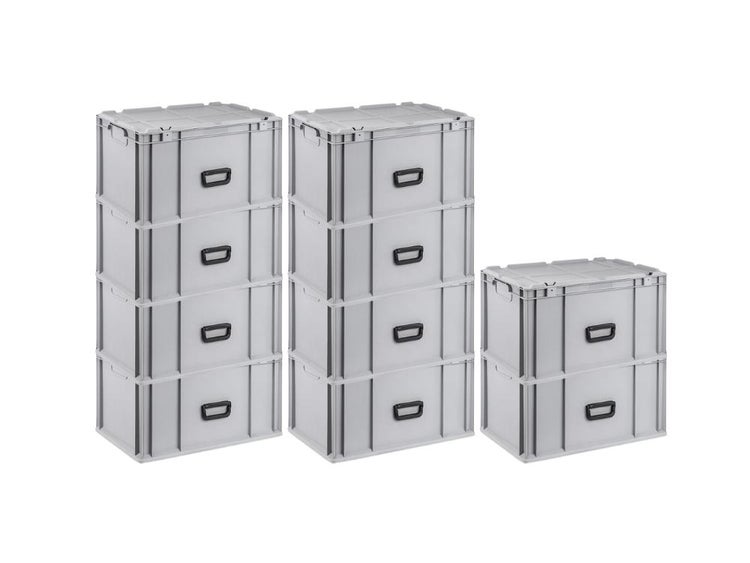 PROREGAL SuperSparSet 10 x Eurobox NextGen Portable HxBxT 33,5 x 40 x 60 cm 65 Liter Eurobehälter Transportbox Transportbehälter Stapelbehälter
