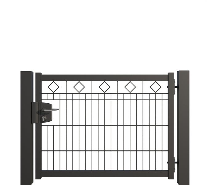 Gartentor mit Griff und Schloss