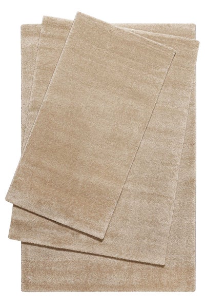 Teppich Sand Beige Kurzflor Lido Homie Living 80x150 cm