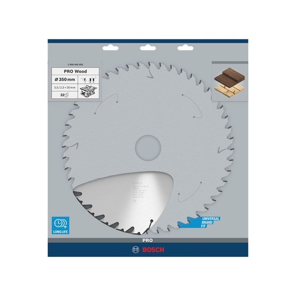 Bosch PRO Wood cordless Blatt für Kreissägen 350 x 3,5 x 30 mm - 2608640683