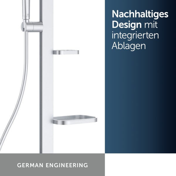 Duschstange mit integrierten Ablagen