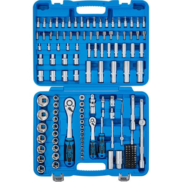 BGS Steckschlüssel-Satz Wellenprofil Antrieb 6,3 mm (1/4) / 12,5 mm (1/2) 150tlg. - 74518