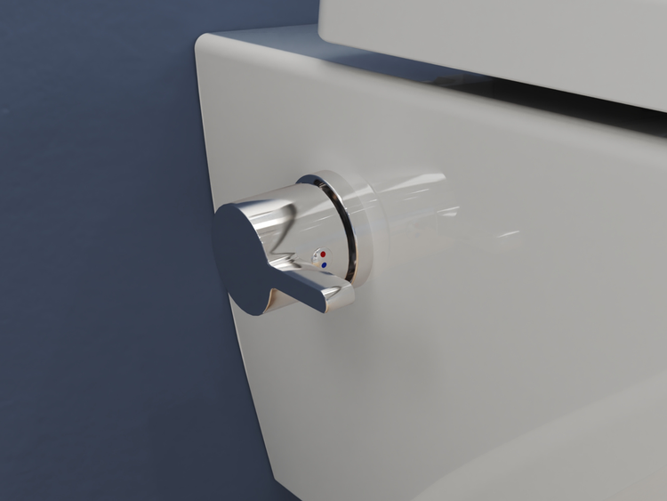 Dusch-WC spülrandlos Hänge WC Taharet Toilette inkl. Warm-Kalt-Mischer & WC-Sitz mit Absenkautomatik + abnehmbar Keramik inkl. Nanoversiegelung