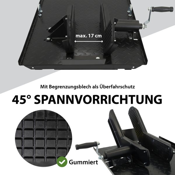 Motorradwippe mit maximal 17 Zentimeter Spannvorrichtung