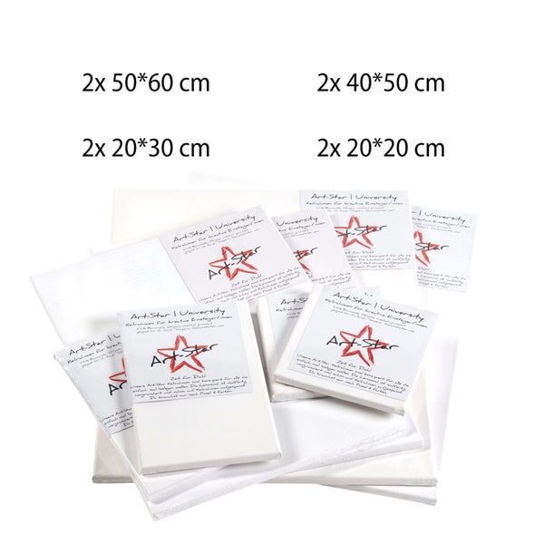 Leinwand  University Mix 8er Set 50x60 cm (LxB) verschiedene Größen weiß