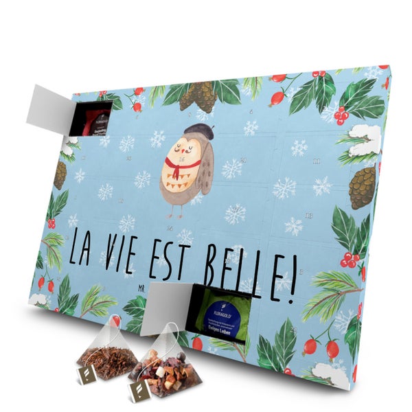 Mr. & Mrs. Panda Tee Adventskalender Eule Frankreich - Blau Pastell