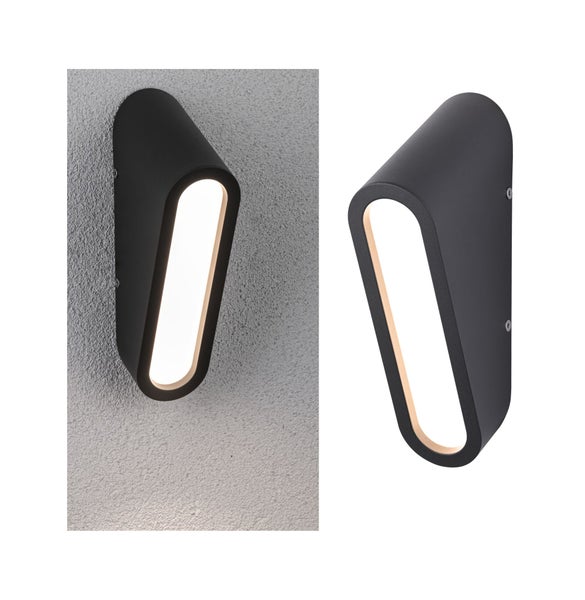 LED Außenwandleuchte Cliff seewasserresistent IP44 64x116mm 3000K 9,5W 300lm 230V Anthrazit Aluminium