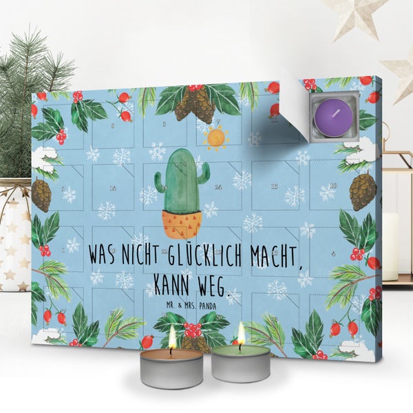 Mr. & Mrs. Panda Duftkerzen Adventskalender Kaktus Sonne - Blau Pastell