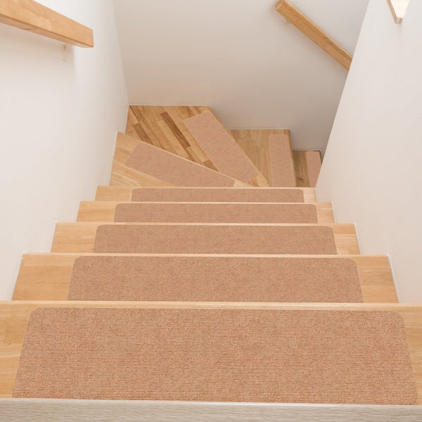 Stufenmatte Stufenschutz NEMESIS Treppenschutz Treppenmatte einfarbig selbsthaftend Karamell 25x100cm