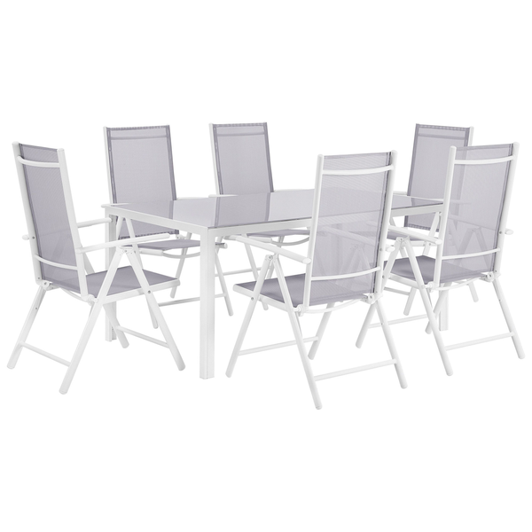 Gartenmöbel Set 6-Sitzer CATANIA Metall Grau
