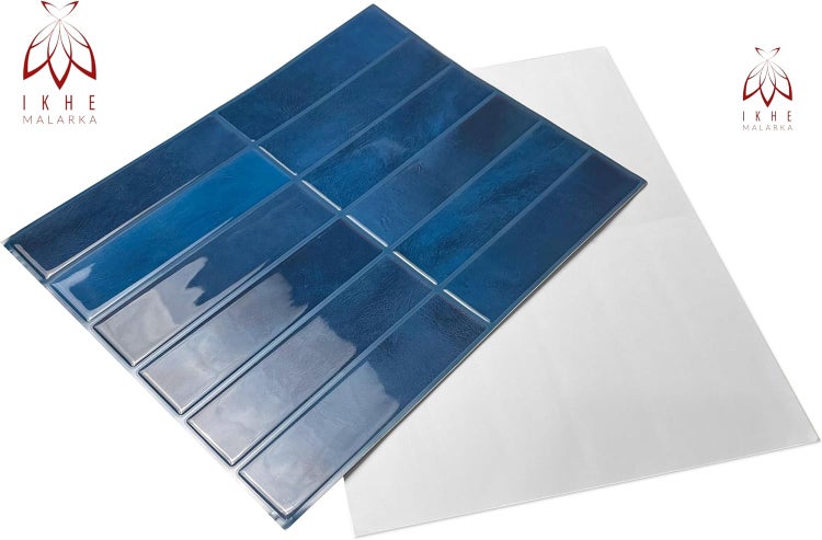 3D Wandpaneel aus Kunststoff in Steinoptik Blue – selbstklebend, wasserdicht, 23 × 29 cm (0,065 m²) – Modell YJC180