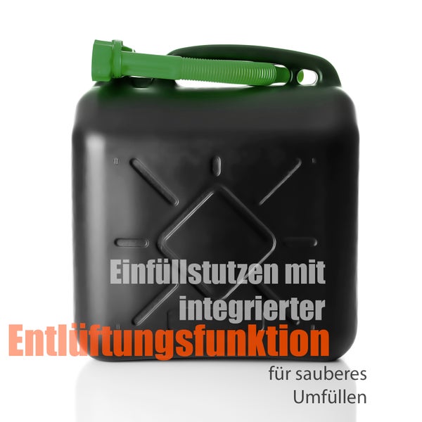 BigDean 2 Stück Benzinkanister 5L mit flexiblem Ausgießer - Kraftstoffkanister für Benzin & Diesel - UN-Zulassung handlicher Kanister Dieselkanister Reservekanister - Made in Europa