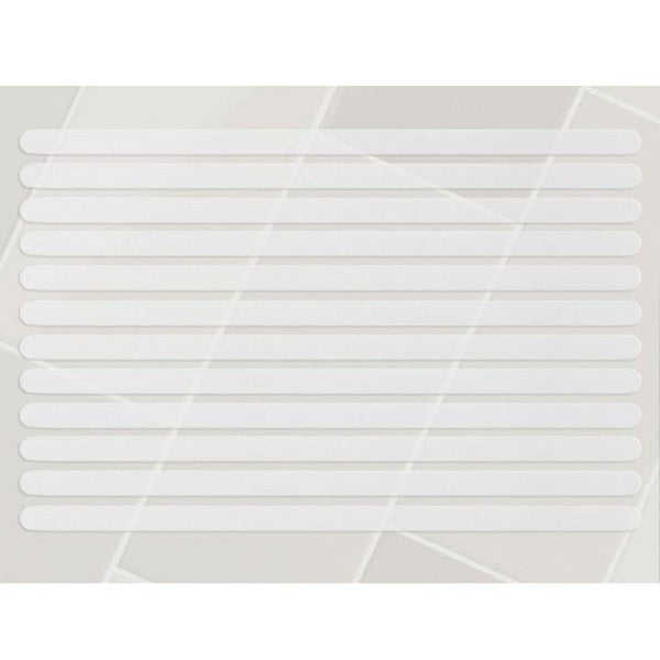 FLOORDIREKT Antirutsch-Streifen - für Badewanne & Dusche - Selbstklebend - Weiß - 25 x 800 mm - 10 Stück