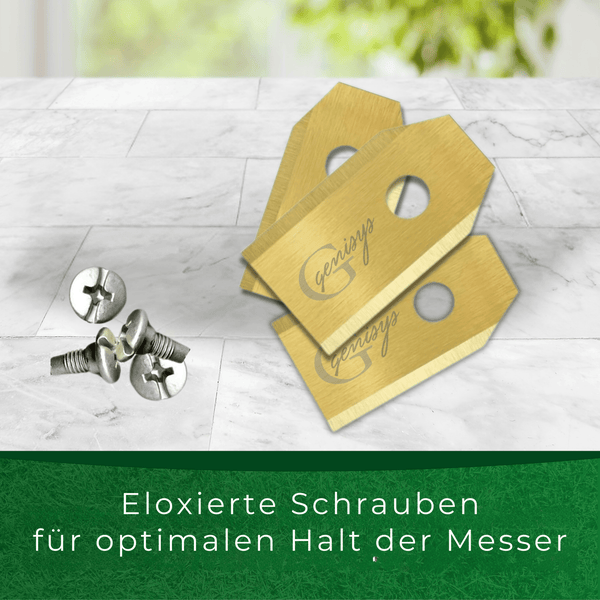Genisys Titan Ersatz Messer kompatibel mit Yardforce Mähroboter Klingen SA SC LUV X NX Amiro MowBest EasyMow Compact - LongLife - bruchsicher [DIN EN 50636 geprüft] 18 Stück