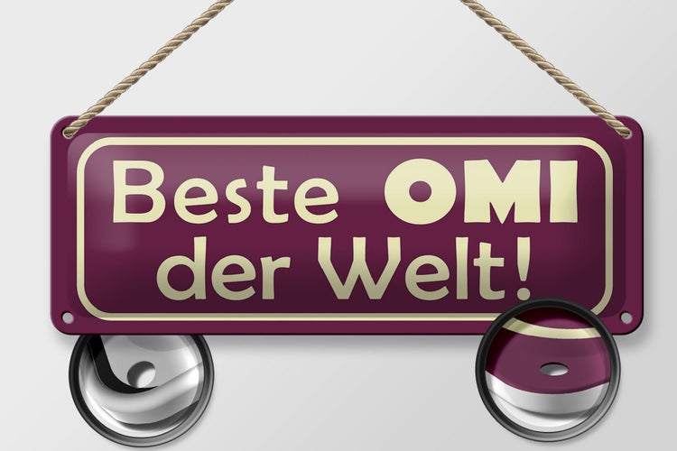 Blechschild Spruch 27x10cm Beste Omi der Welt Dekoration