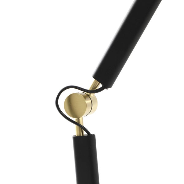 Lucande Stehlampe Marvaine in Schwarz aus Metall (1 flammig, E27) - Textil Stehleuchte Floor Lamp Standleuchte Wohnzimmerlampe Wohnzimmerleuchte