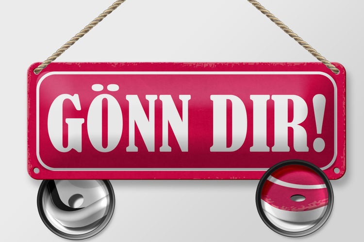 Blechschild Spruch 27x10cm Gönn dir Dekoration