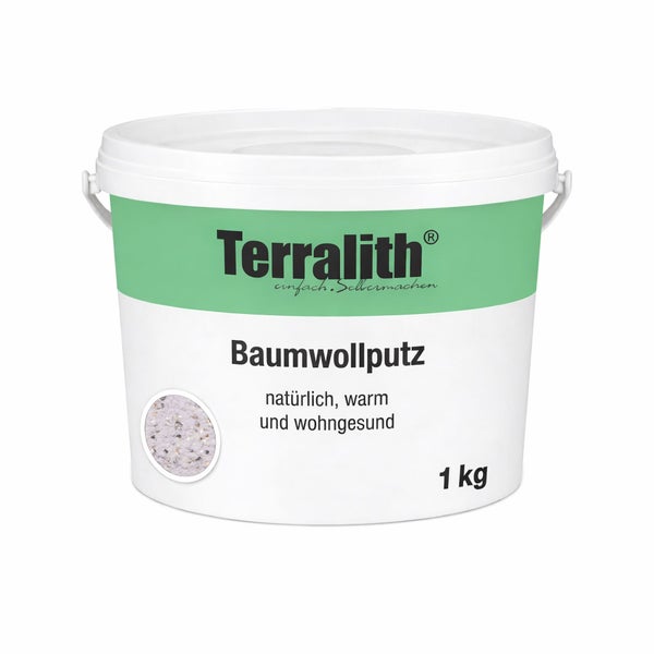 Terralith Baumwollputz, 1 Kilogramm Eimer