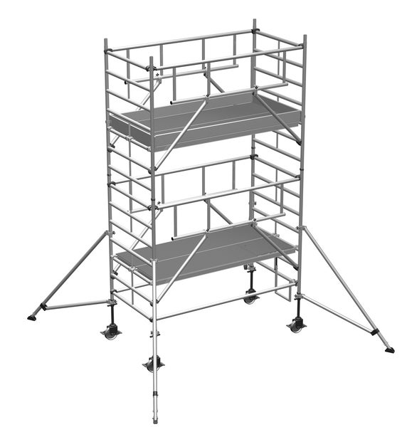 Zarges Fahrgerüst MultiTower S-PLUS 2T mit Auslegern, doppelte Plattformbreite 2,50m Plattformlänge 5,30m AH