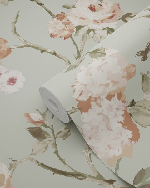 Tapetenrolle mit Blumenmuster